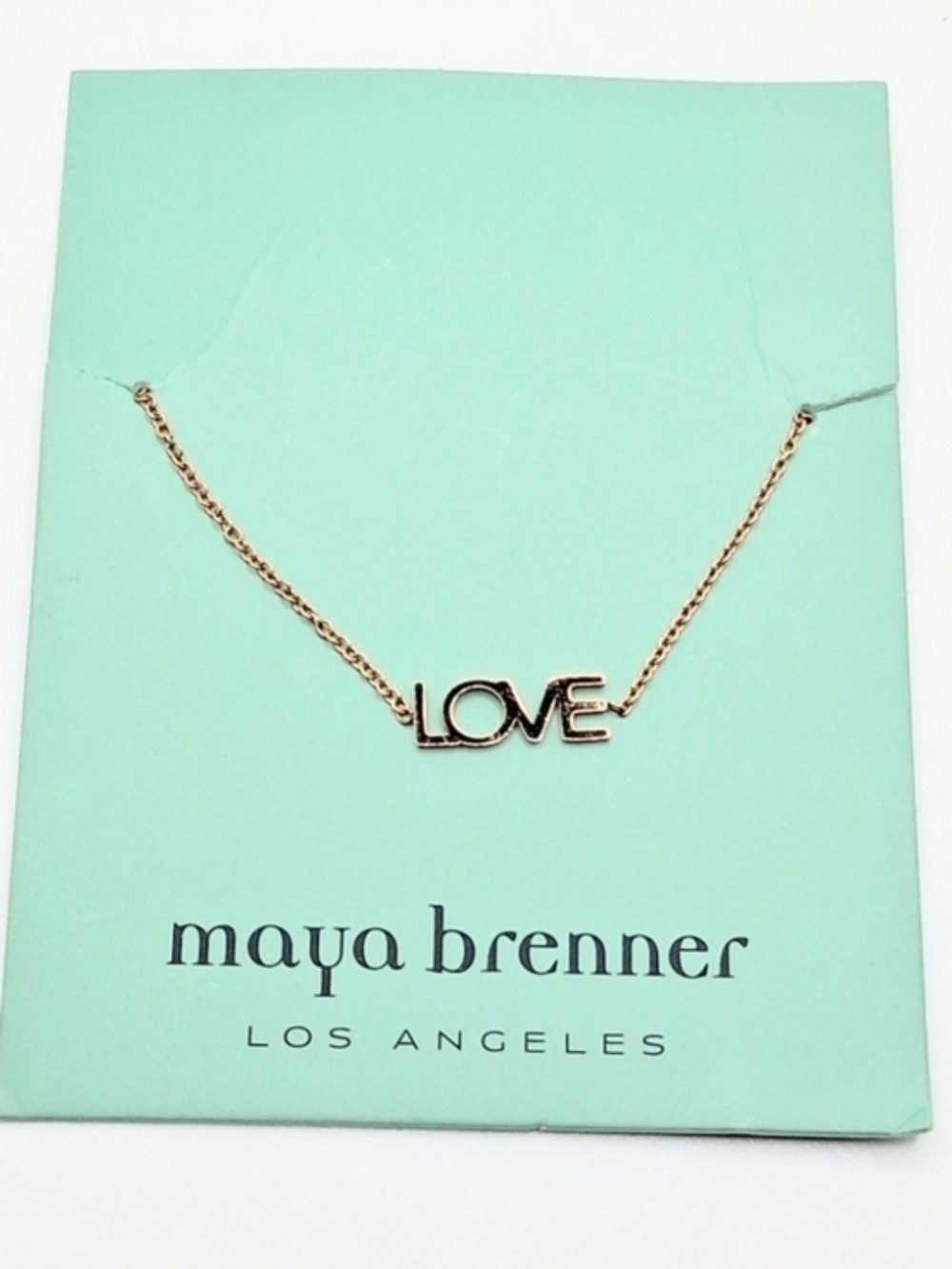 Maya Brenner Women Gold Tone Dainty Love Bracelet 7 Inches New On Card